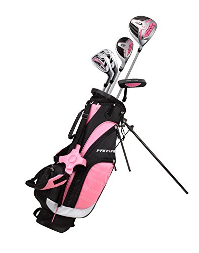 Precise XD-J Junior Complete Golf Club Set for Children Kids – 3 Age Groups Boys & Girls – Right Hand & Left Hand! (Pink Ages 6-8, Right Hand)