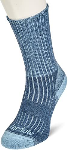 Bridgedale Women’s Hike Midweight Boot Height- Merino Comfort Socks, Blue, Small