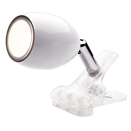 Newhouse Lighting NHCLP-JO-WH Joe LED Clip On Lamp & Reading Spotlight Perfect for The Office, Study & Bedroom, White