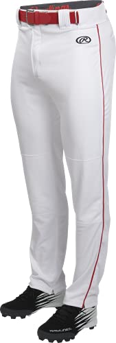 Rawlings Launch Series Full Length Baseball Pants | Youth Small | White/Red