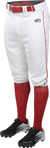 Rawlings Launch Series Knicker Baseball Pants | Youth XX-Large | White/Red