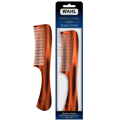 Wahl Beard, Mustache, & Hair Rake Comb for Men’s Grooming – Handcrafted & Hand Cut with Cellulose Acetate – Smooth, Rounded Tapered Teeth – Model 3325