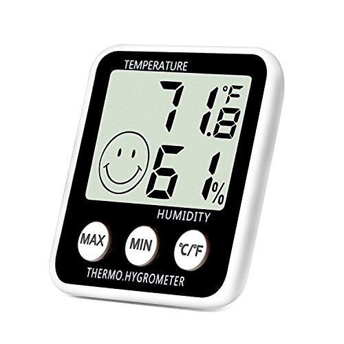 SoeKoa Digital Thermometer Indoor Hygrometer Humidity Meter Room Temperature Monitor Large LCD Display Max/Min Records for Home Car Office