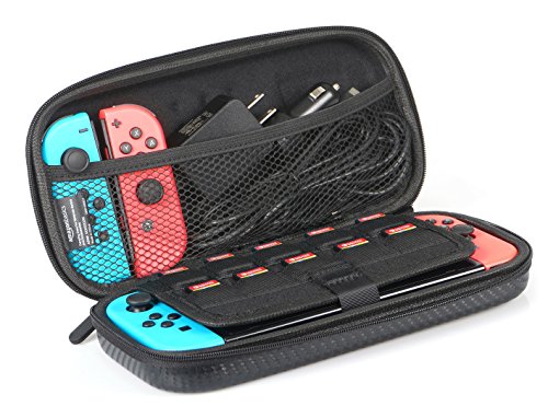 Amazon Basics Carrying Case for Nintendo Switch and Accessories – 10 x 2 x 5 Inches, Black