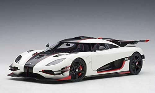 AUTOart Koenigsegg One: 1 Pebble White and Carbon Black with Red Accents 1/18 Model Car 79016