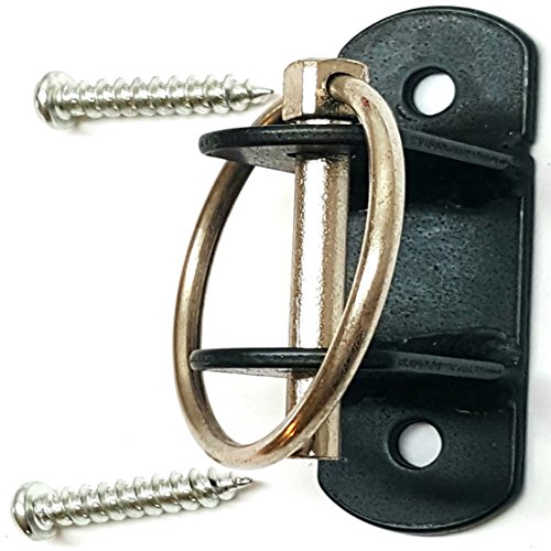 Hill Saddlery Horse Stall Water/Feed Bucket Hanger Bracket with Pin and Mounting Screws (Black) – Stall Bucket Hanger – Bucket Hook