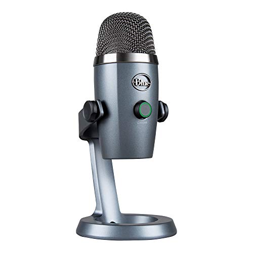 Logitech for Creators Blue Yeti Nano Premium USB Microphone for PC, Mac, Gaming,Recording,Streaming,Podcasting,Condenser Mic with Blue VO!CE Effects, Cardioid&Omni, No-Latency Monitoring-Shadow Grey