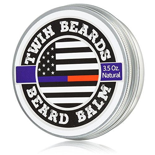 Twin Beards All Natural Beard Balm | Conditions & Strengthens for a Softer & Thicker Beard | Argan Oil, Shea Butter & Jojoba Oil | 3.5 oz