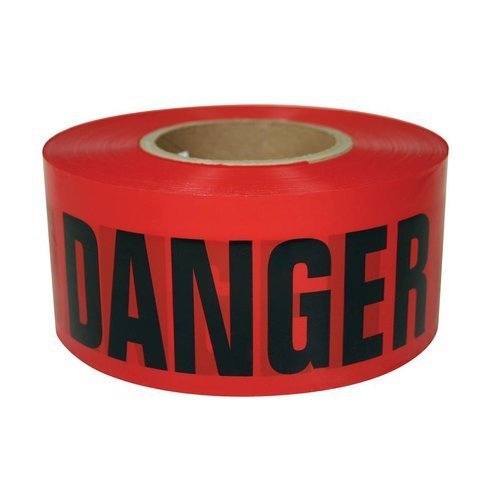 RK High-Visibility Red DANGER DO NOT ENTER Tape 3″ x 1000Feet, Tear Resistant Design (1 Roll)