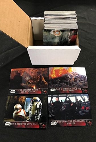 2016 Topps Chrome Star Wars The Force Awakens Episode 7 (VII) Complete Hand Collated Non Sport Set of 100 Cards. Includes an amazing selection of scenes from the major motion picture on Topps unique chrome technology.