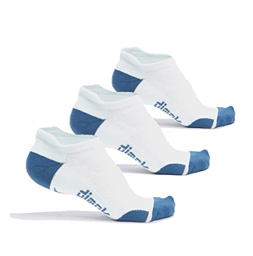 dimok Athletic Running Socks – No Show Wicking Blister Resistant Long Distance Sport Socks for Men and Women (White, X-Large)