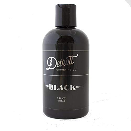 Detroit Grooming Co. Beard Wash – Black Edition – Amber Bourbon Scent, Nourishing and Moisturizing, Plant-based, All Natural Cleanser with Essential Oils for Beard, Mustache, and Skin Hydration (8 oz)