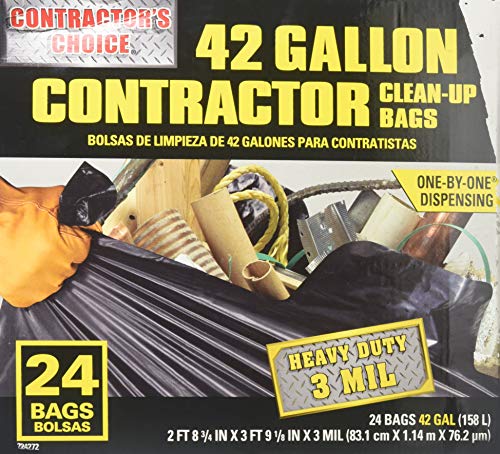 Contractor’s Choice 24-Count 42-Gallon Outdoor Construction Trash Bags