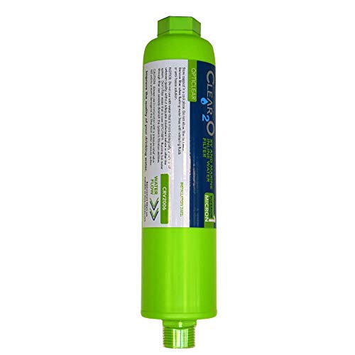 Clear2o CRV2001 RV Inline Water Filter – Reduces Contaminants, Bad Taste, Odors, Chlorine and Sediment in Drinking, Cleaning, Showering Water (Green)