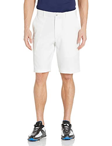 Jack Nicklaus Men’s Standard Flat Front Solid Active Flex Short with Media Pocket, Bright White 3, 30