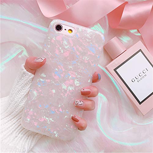 BOFTALE Cute Case for iPhone 7 / iPhone 8, Girls Women Glitter Translucent Shell Pattern Design Clear Slim Soft Silicone Rubber TPU Phone Case Cover Compatible with iPhone 8/7(Colorful)