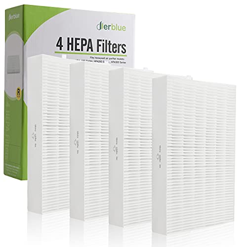 DerBlue 4pcs True Filter R HEPA Filters R Replacement for Honeywell HRF-R1 HRF-R2 & HRF-R3 Filter R