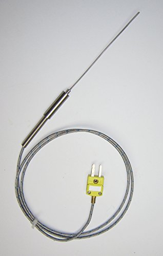 Flexible Ultra Thin Stainless Steel K-Type Thermocouple Sensor Probe 1mm 0.039 inch Diameter SSP-1-100