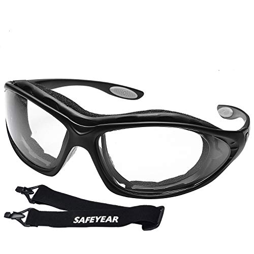 SAFEYEAR Anti Fog Safety Glasses- SG002 Clear Scratch Resistant Work Glasses No-Slip Safety Goggles Lab Grinding Chemistry
