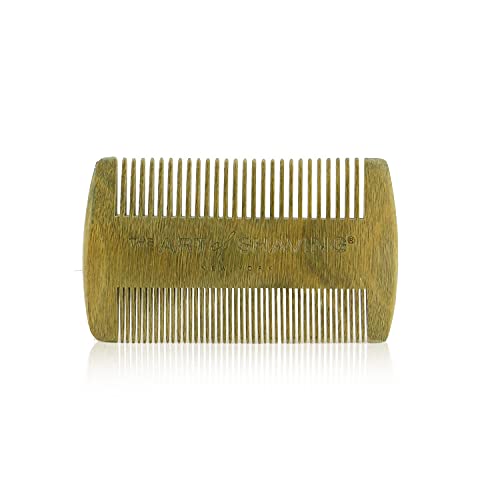 The Art of Shaving Beard Comb – Natural Sandalwood Comb, Dual Fine & Coarse Comb Widths, Suitable for All Hair Types, 1 Count (Pack of 1)