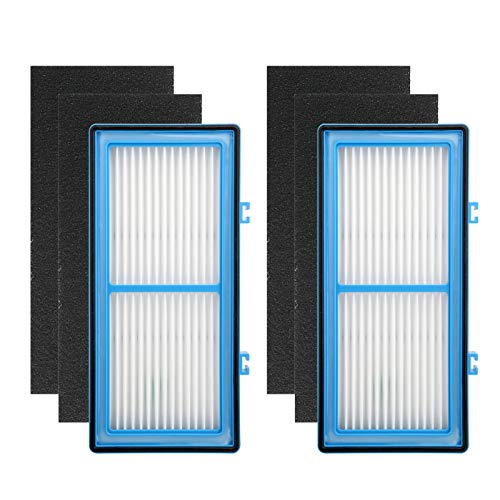 Colorfullife 2 HEPA Filters + 4 Carbon Booster Filters for Holmes AER1 Type Total Air Filter Replacement Filters for HAPF30AT and HAP242-NUC