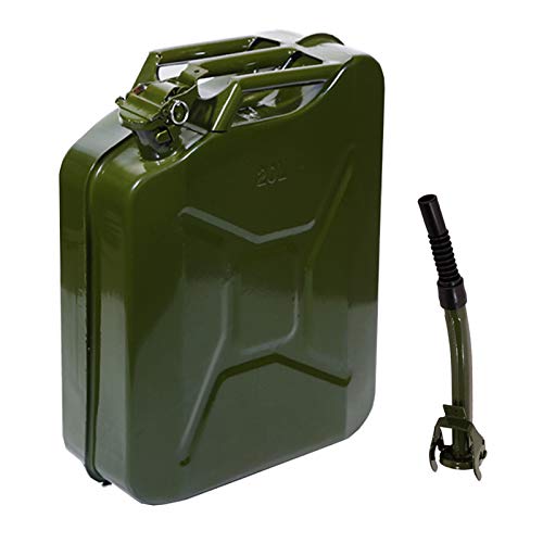 Teekland 5 Gallon 20L Metal Gas Tank Can (US Stardard) Gas Can Power Emergency Backup Tank with Flexible Spout Green (1)