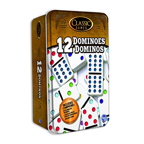TCG Toys Classic Games – Double 12 Dominoes Tin – Be The First to Win! Great for Boys and Girls Over Age 7