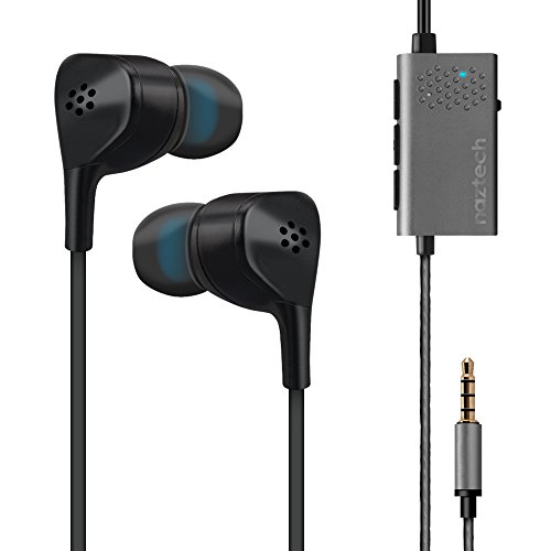Naztech X1 ANC Active Noise Canceling Earphones [In-Ear Comfort + Mic + Travel Case + Airline Adapter] Compatible For iPhone 14/13/12/11 /Pro /Pro Max, Galaxy S23/S22/S21, Pixel & More [Black] 14509