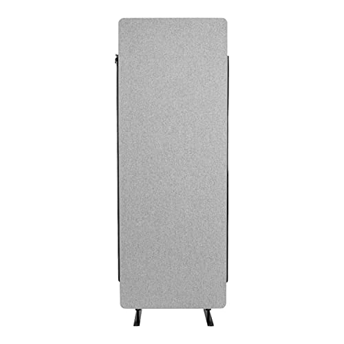 Stand Up Desk Store ReFocus Freestanding Noise Reducing Acoustic Room Wall Divider Office Partition (Cool Grey, 23.6″ x 66″, Zippered Extension Panel)