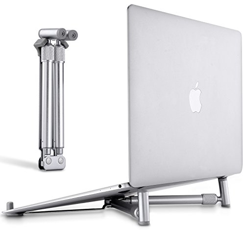 JUBOR Portable Laptop Stand, Adjustable Laptop Stand for MacBook Pro, Aluminum Desk Foldable Compact Universal Computer Cooling Stand for 12 13 15 17 inch