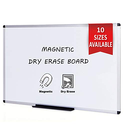 VIZ-PRO Magnetic Dry Erase Board, 72 X 40 Inches, Silver Aluminium Frame