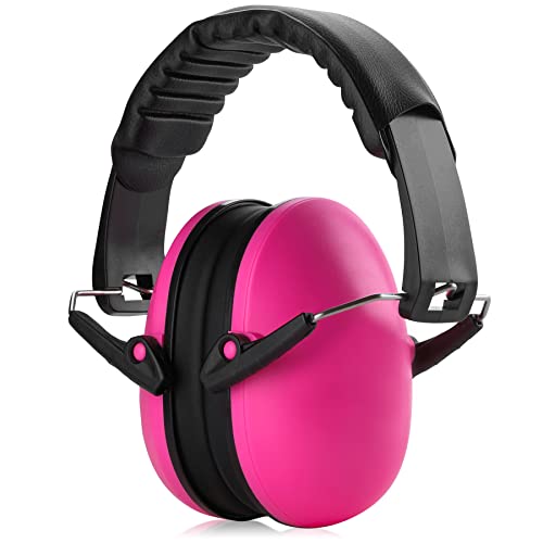 MEDca Ear Muffs Noise Protection – Pink Hearing Protection and Noise Cancelling Reduction Safety Ear Muffs, Fits Children and Adults for Shooting, Hunting, Woodworking, Gun Range, Mowing, and More