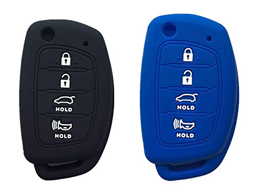 KAWIHEN 2 PCS Silicone Key Fob Cover Protector Compatible with for Hyundai Sonata Santa Fe XL Tucson 4 Buttons TQ8-RKE-4F16 95430-C1010(NOT FIT Smart Remote)