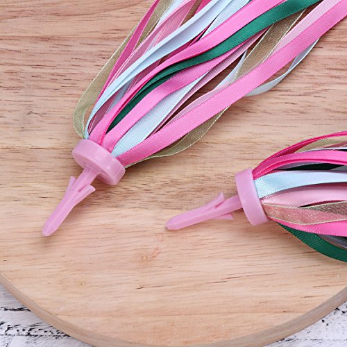 VORCOOL 1Pair Bike Handlebar Streamers Bicycle Grips Colorful Polyester Streamers Tassel Ribbons Children Baby Carrier Accessories (Pink) | The Storepaperoomates Retail Market - Fast Affordable Shopping
