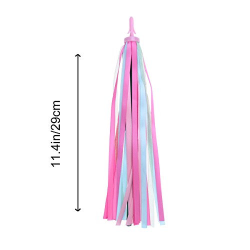 VORCOOL 1Pair Bike Handlebar Streamers Bicycle Grips Colorful Polyester Streamers Tassel Ribbons Children Baby Carrier Accessories (Pink) | The Storepaperoomates Retail Market - Fast Affordable Shopping