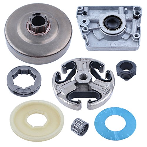 HAISHINE Clutch Drum Oil Pump Worm Gear Dust Cover Washer for Husqvarna 268 272 66 61 Chainsaw 3/8″-7T Sprocket Needle Bearing