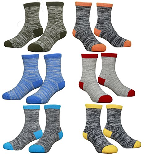 Hzcojulo Little Toddler Kids Boys Girls Fashion Cotton Socks -BA-6 Pairs,L/Shoe size 13-3.5/7-10Years