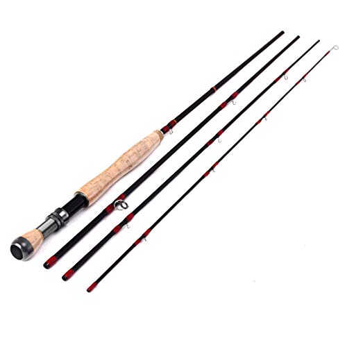 Generic 8ft Fly Fishing Rod 4 Sections 5-6wt Fly Rod Carbon Fiber Blanks Light Weight Medium Fast Action Freshwater Fishing, 8ft 5-6wt, 8045-6