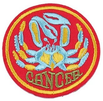 Cancer Color Embroidered Iron-On Patch Zodiac Sign – 3 inch