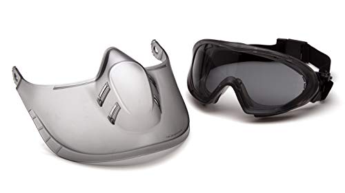 Pyramex Capstone Direct/Indirect Safety Goggle with Face Shield, Gray Frame/Gray H2X Anti-Fog Lens