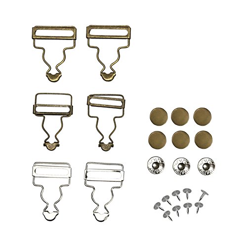 XIPEGPA Overalls Buttoned Hooking Metal Buckles Gourd Buckles Suspenders Jeans Sub for Art Sewing Clothing Craft (Brass)
