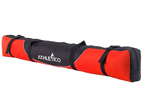 Athletico Mogul Padded Ski Bag – Fully Padded Single Ski Travel Bag (Red, 185cm)