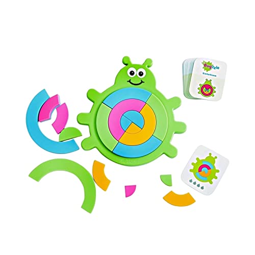 Fat Brain Toys F209 Fat Bugzzle, Preschool, Folding, Gear, Brain Teasers Puzzles, 40 Challenge Cards, Educational Toys for Kids 3 Years and Older, Multicoloured