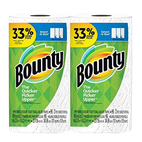 Bounty Select-A-Size, 2-ply 96 sheets Paper Towel Big Roll – White – 2-Pack
