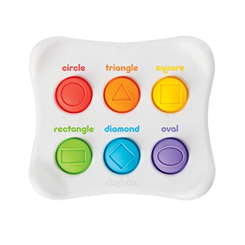 Fat Brain Toys Dimpl Duo Baby Toys & Gifts for Ages 1 to 2, includes one plastic board, 6 silicone buttons