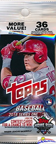 2018 Topps Series 1 MLB Baseball EXCLUSIVE Factory Sealed JUMBO FAT Pack with 36 Cards including Legends in the Making Insert! Loaded with Cool Inserts & Rookies! Look for Autographs & Relics! Loaded!