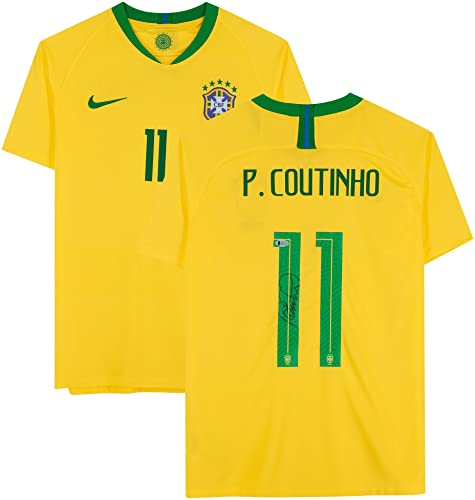 Philippe Coutinho Brazil Autographed Nike Yellow Home Jersey – Autographed Soccer Jerseys