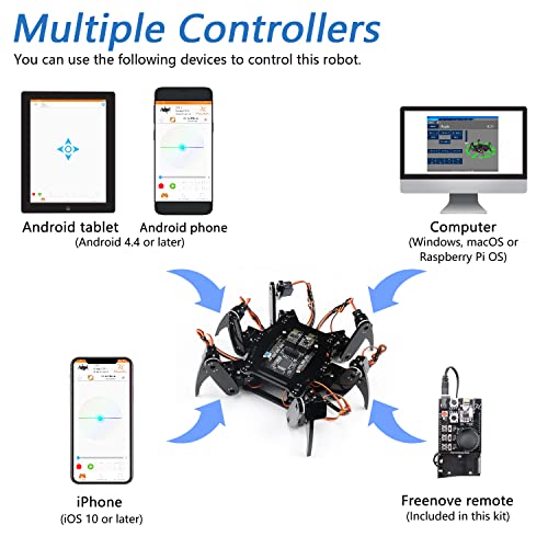 FREENOVE Hexapod Robot Kit with Remote (Compatible with Arduino IDE), App Remote Control, Walking Crawling Twisting Servo STEM Project | The Storepaperoomates Retail Market - Fast Affordable Shopping