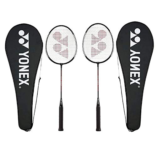 YONEX GR 303 Badminton Racket 2018 Professional Beginner Practice Racquet Face Cover Steel Shaft – Pack of 2