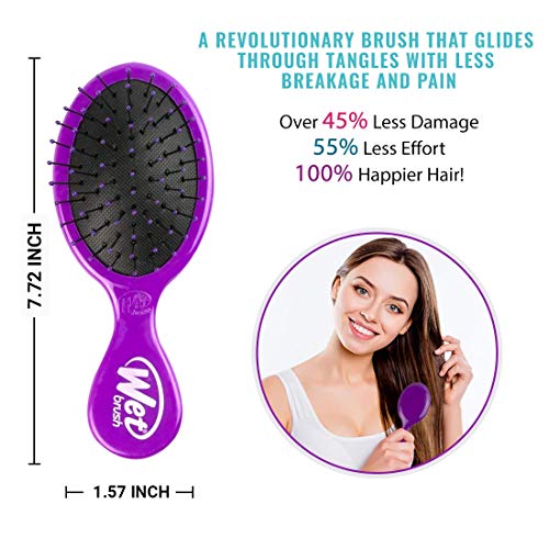 Wet Brush Squirt Detangler Hair Brushes – Purple – Mini Detangling Brush with Ultra-Soft IntelliFlex Bristles Glide Through Tangles with Ease – Pain-Free Comb for All Hair Types | The Storepaperoomates Retail Market - Fast Affordable Shopping